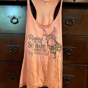 Peachy orange color Graphic Tank Top